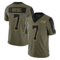 Odoa TB.Buccaneers #7 Bucky Irving Player Olive Salute To Service Limited Game Stitched Jerseys