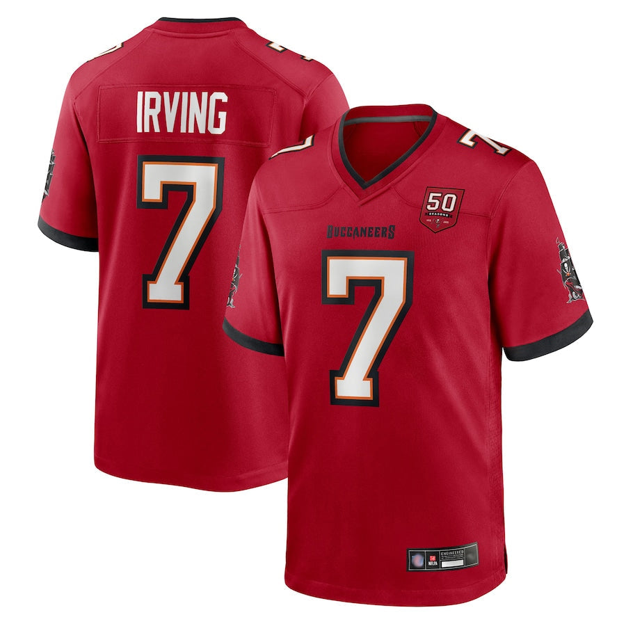Odoa TB.Buccaneers #7 Bucky Irving Player Red 50th Anniversary Game Stitched Jerseys