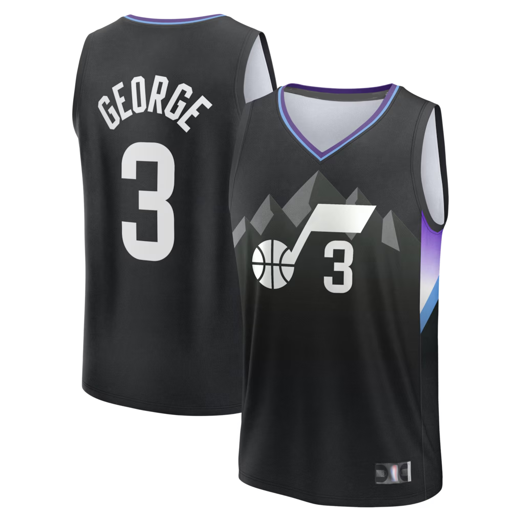 Odoa U.Jazz #3 Keyonte George Black Fast Break Replica Stitched Jerseys - Statement Edition