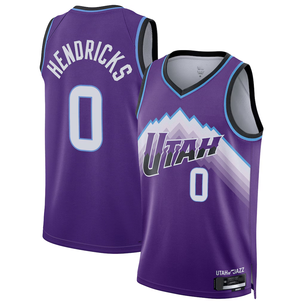 Odoa U.Jazz #0 Taylor Hendricks Purple Swingman Stitched Jerseys- Icon Edition