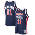 Odoa U.Jazz #11 Karl Malone Mitchell & Ness Navy 1992 Dream Team Authentic Stitched Jerseys