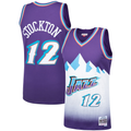 Odoa U.Jazz #12 John Stockton Mitchell & Ness Purple Hardwood Classics Swingman Stitched Jerseys