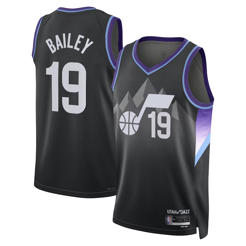 Odoa U.Jazz #19 Ace Bailey Black Swingman Player Stitched Jerseys- Statement Edition