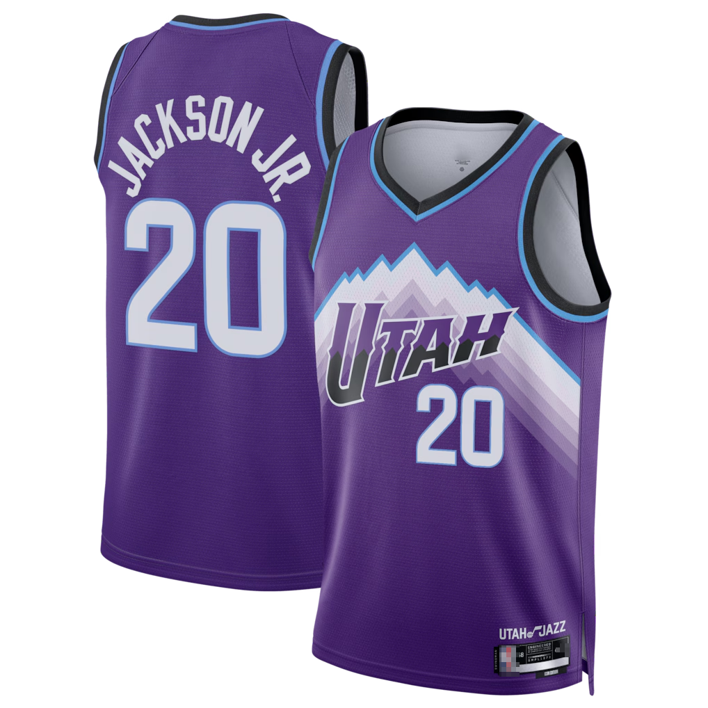 Odoa U.Jazz #20 Jaren Jackson Jr. Purple Swingman Stitched Jerseys- Icon Edition