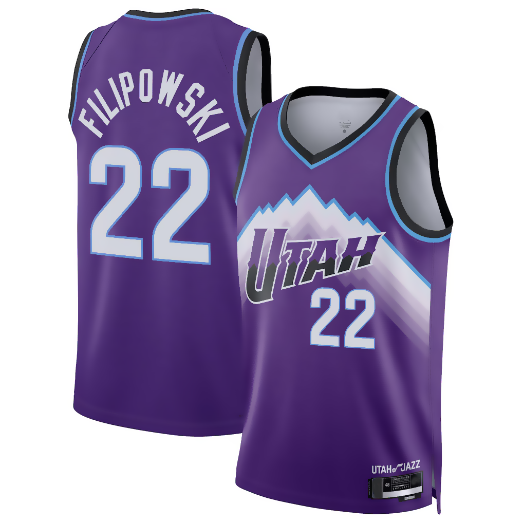 Odoa U.Jazz # 22 Kyle Filipowski Purple Swingman Stitched Jerseys - Icon Edition