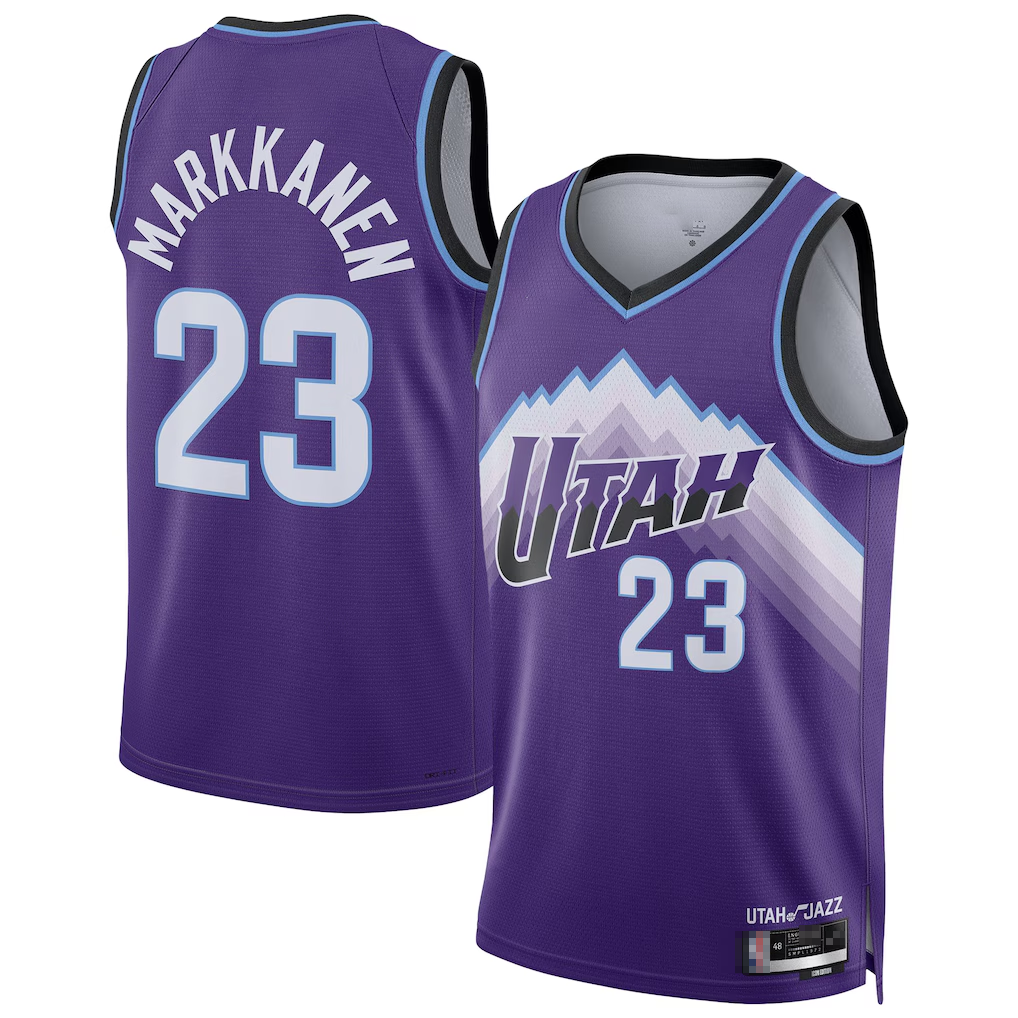 Odoa U.Jazz #23 Lauri Markkanen Purple Swingman Stitched Jerseys - Icon Edition