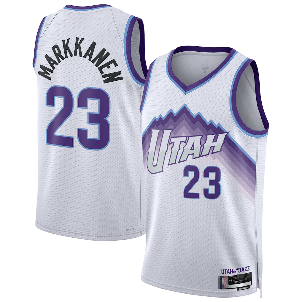 Odoa U.Jazz #23 Lauri Markkanen White Swingman Stitched Jerseys - Association Edition