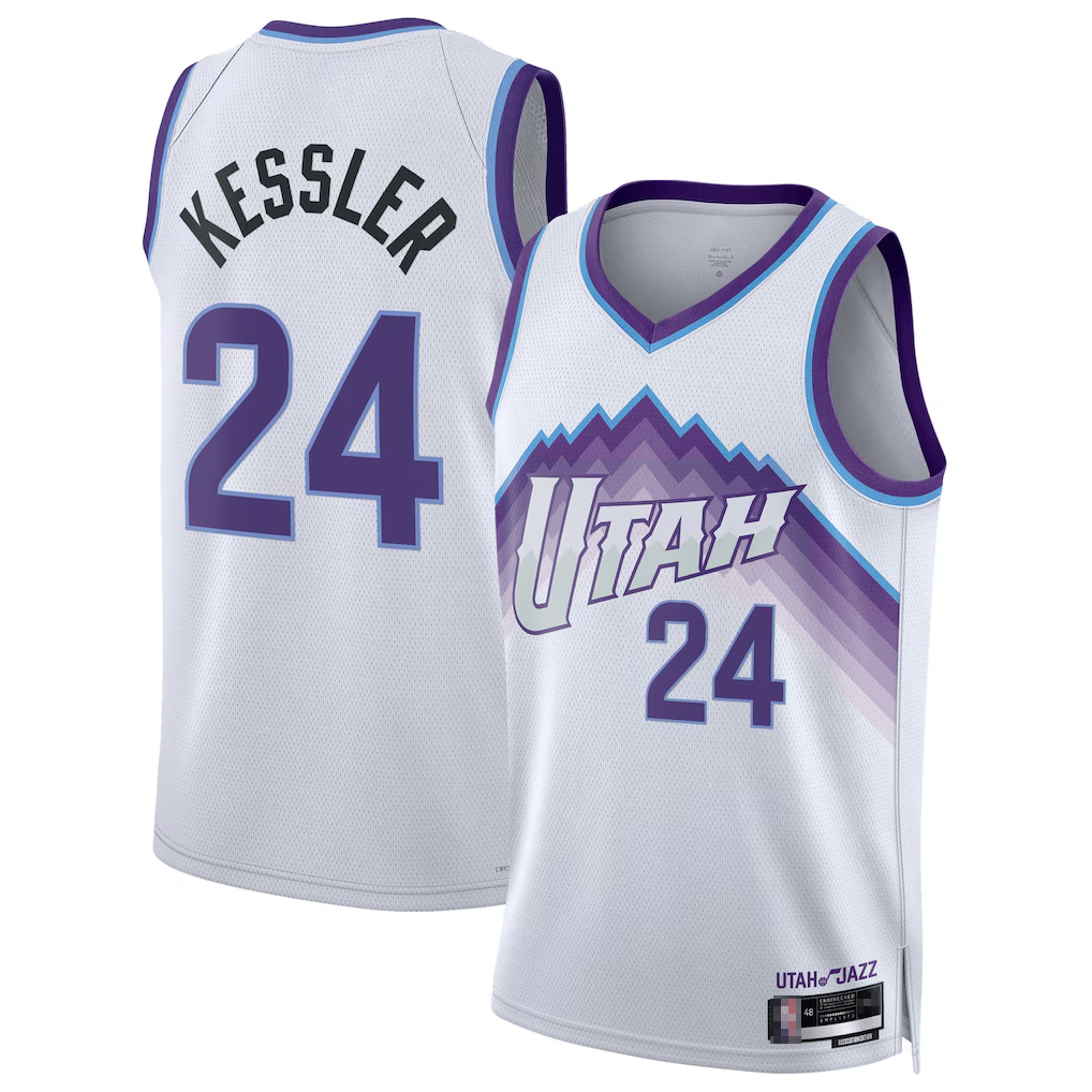 Odoa U.Jazz #24 Walker Kessler White Swingman Stitched Jerseys - Association Editio