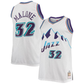Odoa U.Jazz #32 Karl Malone Mitchell & Ness White 199697 Big & Tall Hardwood Classics Swingman Stitched Jerseys
