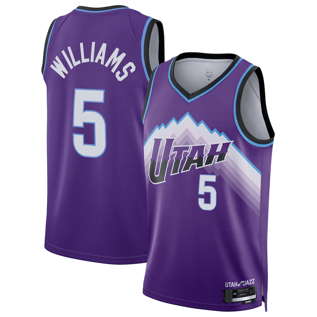 Odoa U.Jazz #5 Cody Williams Purple Swingman Stitched Jerseys - Icon Edition