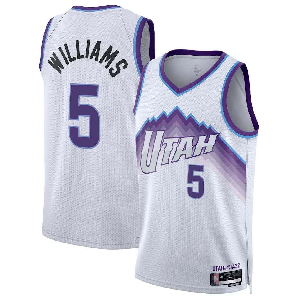 Odoa U.Jazz #5 Cody Williams White Swingman Stitched Jerseys - Association Edition