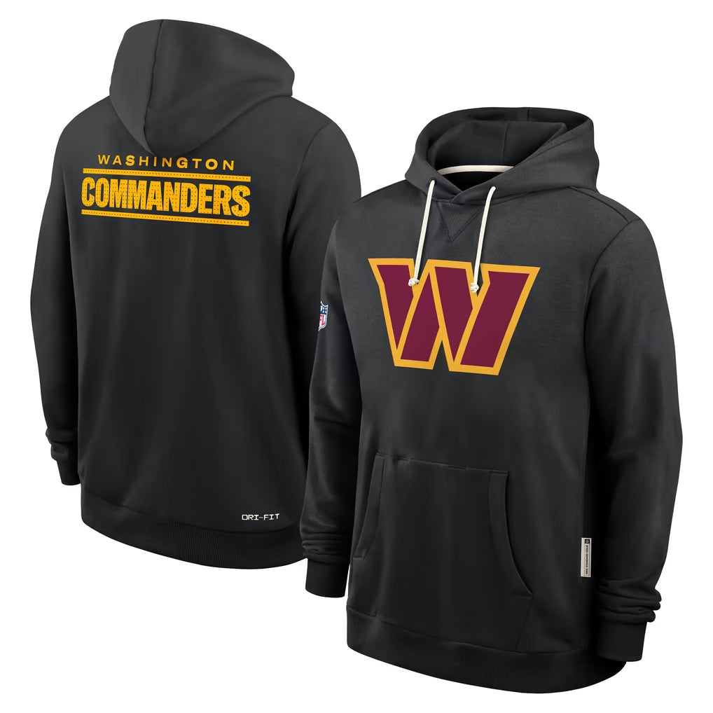 Odoa W.Commanders Gray LOGO Performance Pullover Hoodies Game Blank Player Stitched Jerseys