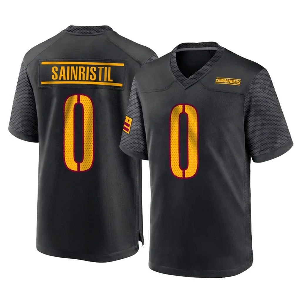 Odoa W.Commanders #0 Mike Sainristil Player Black Home Game Stitched Jerseys