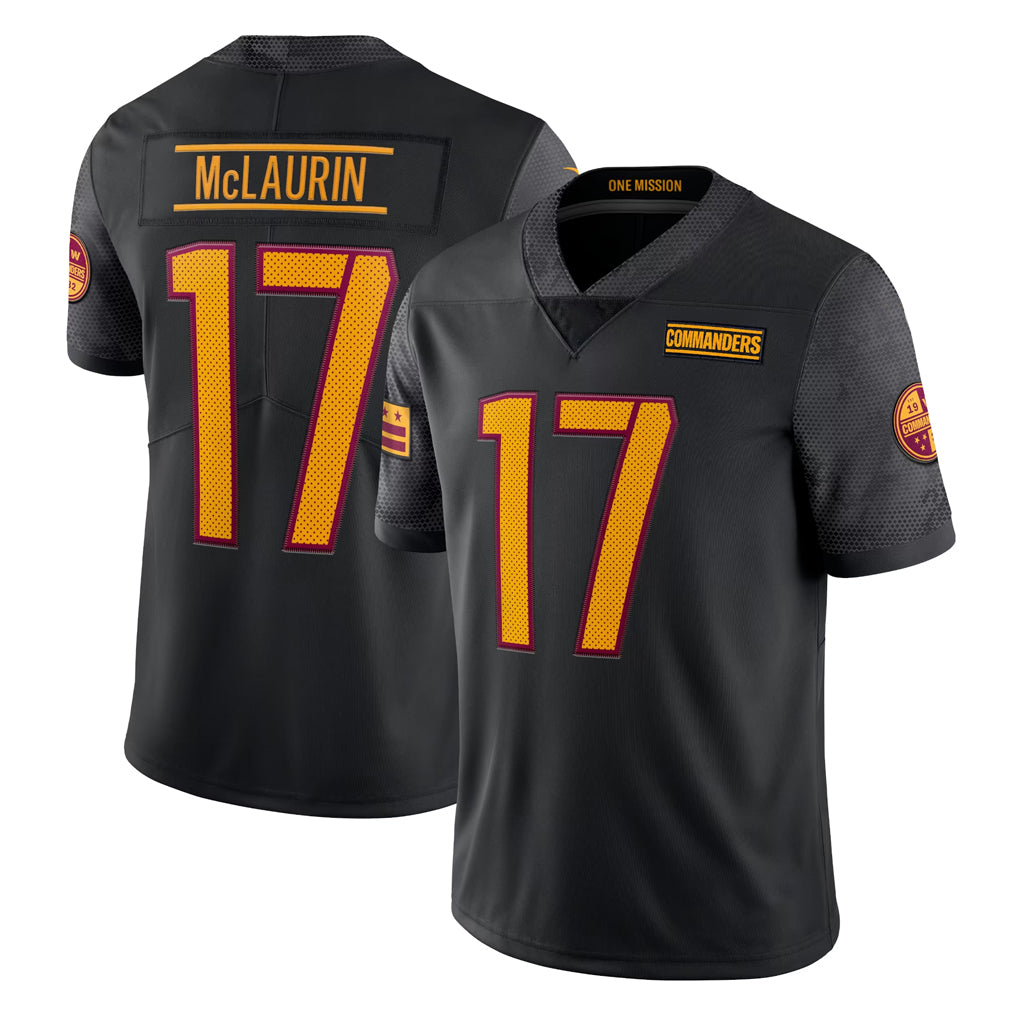 Odoa W.Commanders #17 Terry Mclaurin Player Black Vapor Untouchable Home Game Stitched Jerseys