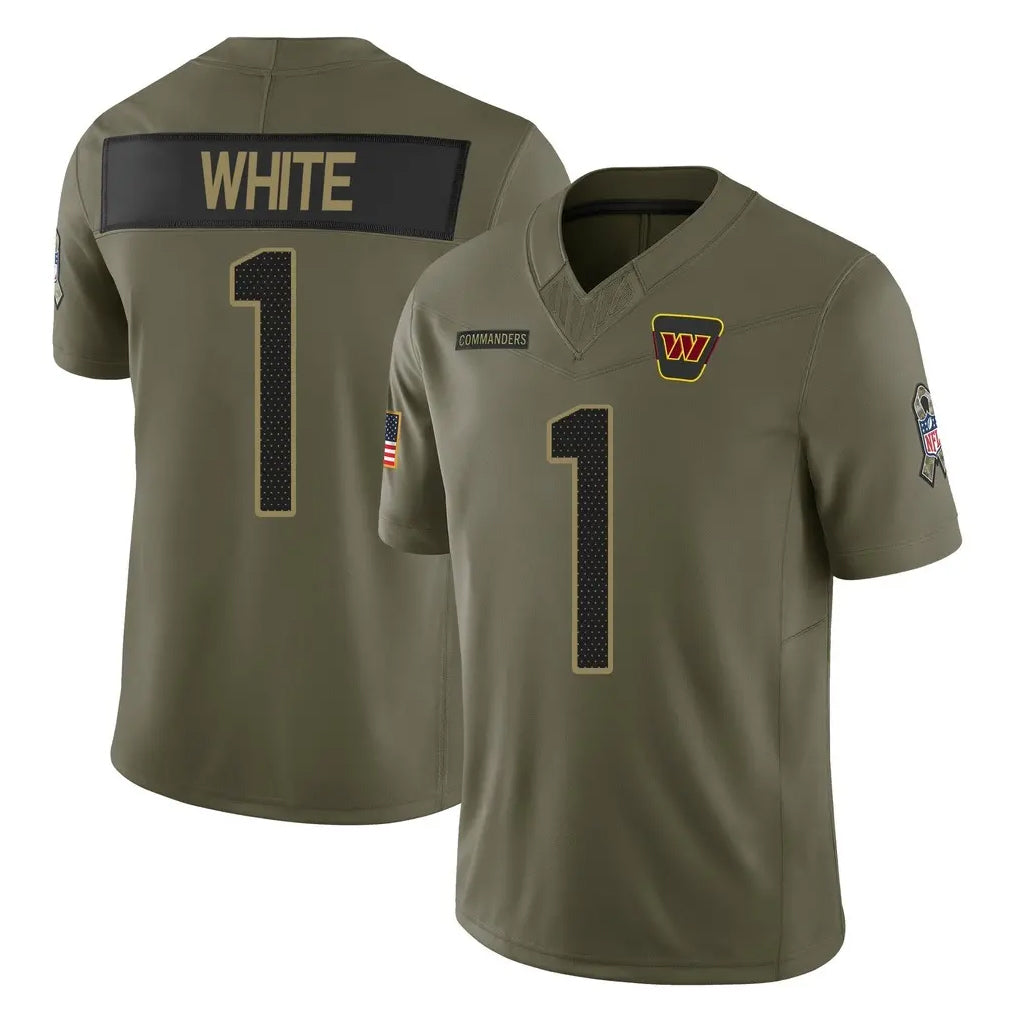Odoa W.Commanders #1 Rachaad White Player Olive 2025 Salute To Service Limited Home Game Stitched Jerseys