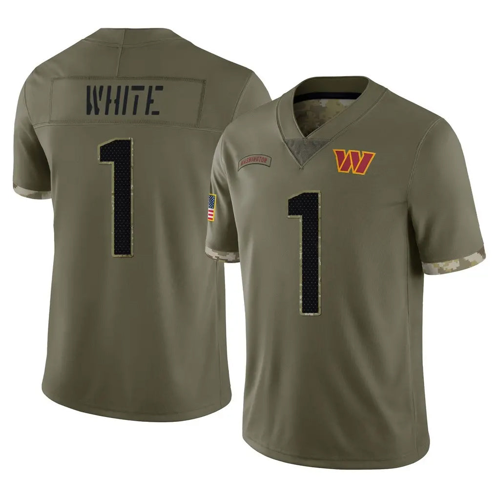 Odoa W.Commanders #1 Rachaad White Player Olive Salute To Service Limited Home Game Stitched Jerseys