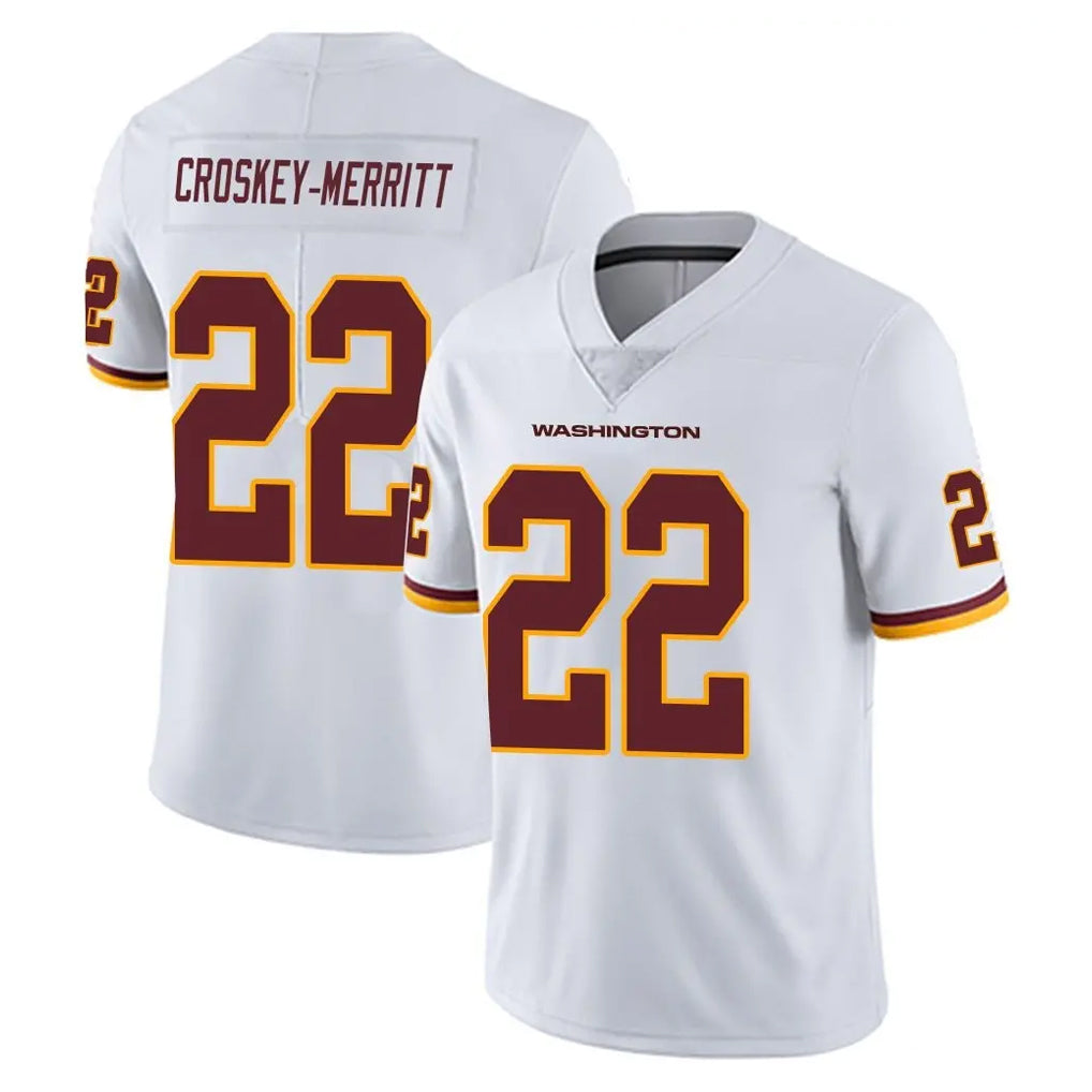 Odoa W.Commanders #22 Jacory Croskey-Merritt Player White Limited Vapor Untouchable Home Game Stitched Jerseys
