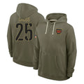 Odoa W.Commanders #25 Nick Cross Player Olive Salute to Service Pullover Hoodies Limited Home Stitched Jerseys