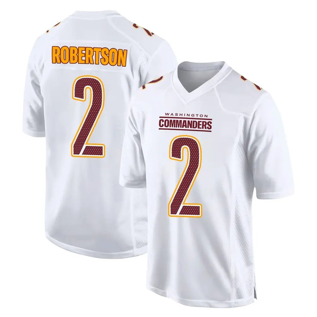 Odoa W.Commanders #2 Amik Robertson Player White Tundra Fashion Home Game Stitched Jerseys