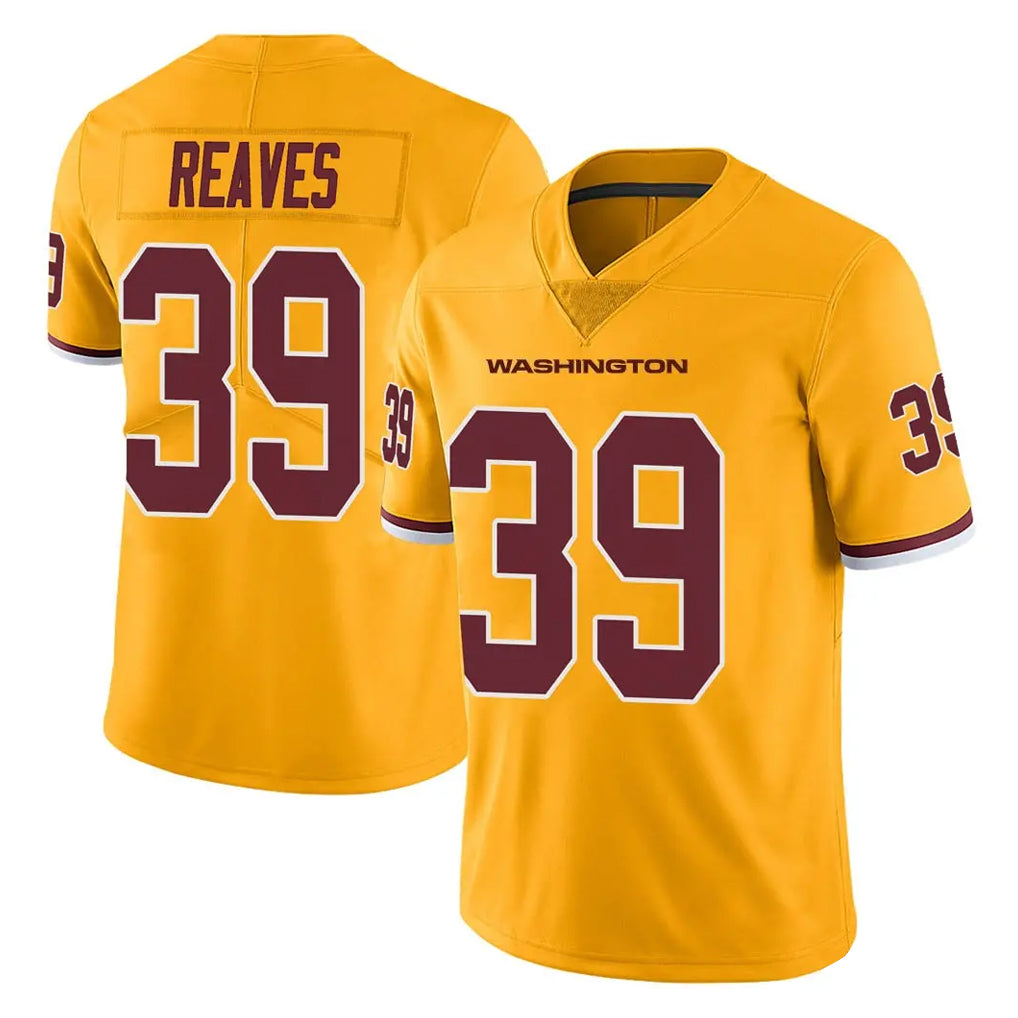 Odoa W.Commanders #39 Jeremy Reaves Player Gold Limited Color Rush Home Game Stitched Jerseys