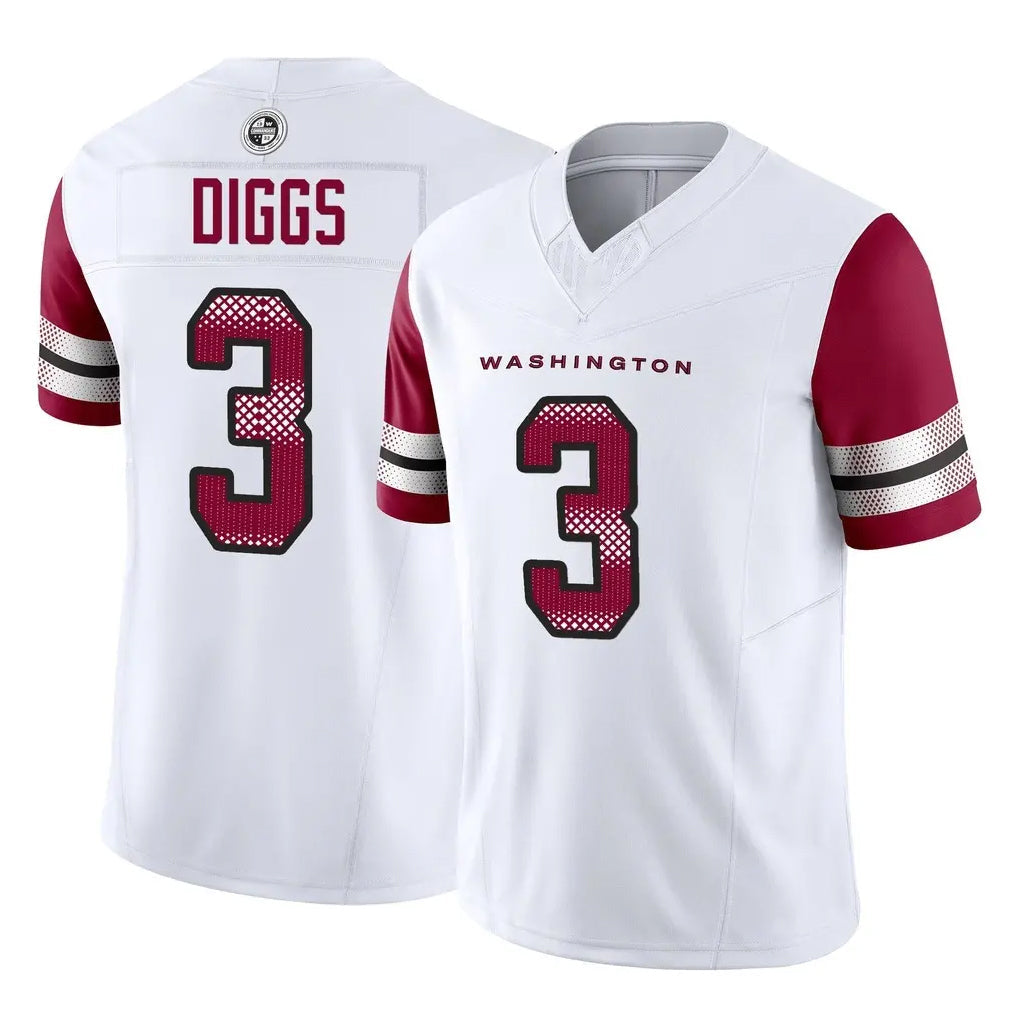 Odoa W.Commanders #3 Stefon Diggs Player White Vapor F.U.S.E. Limited Home Game Stitched Jerseys