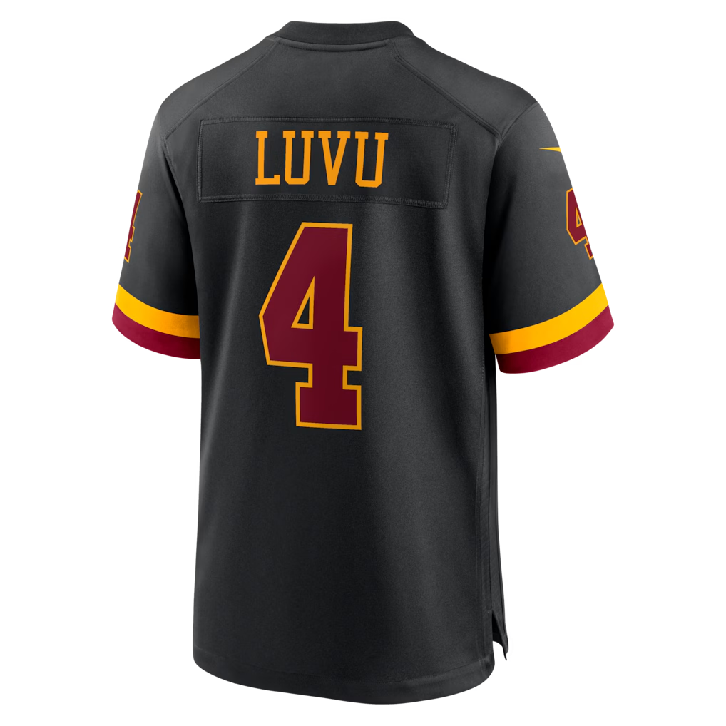 Odoa W.Commanders #4 Frankie Luvu Black Hail Raiser Alternate Game Stitched Jerseys