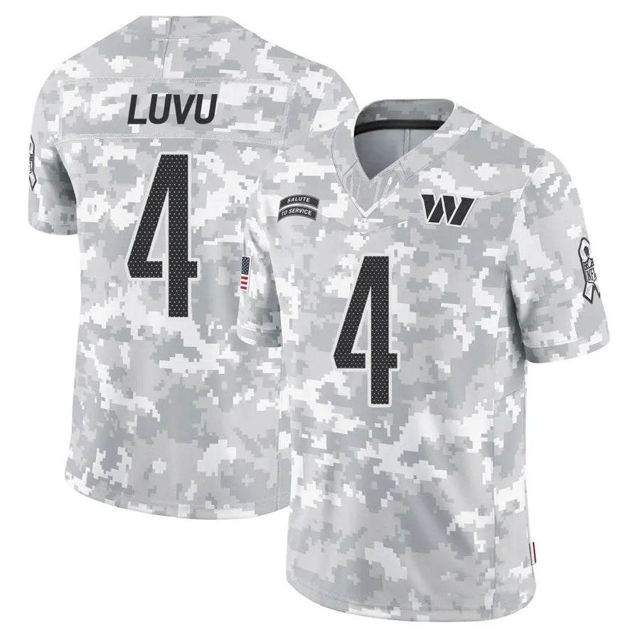 Odoa W.Commanders #4 Frankie Luvu Player Limited Arctic Camo Salute to Service Stitched Jerseys