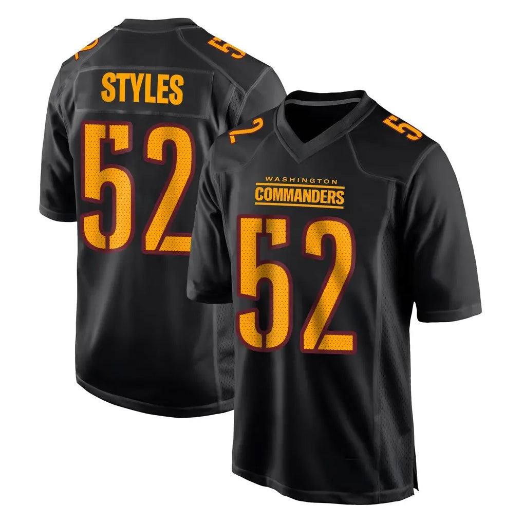 Odoa W.Commanders #52 Sonny Styles Player Black Carbon Fashion Home Game Stitched Jerseys