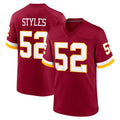Odoa W.Commanders #52 Sonny Styles Player Burgundy Game Home Stitched Jerseys