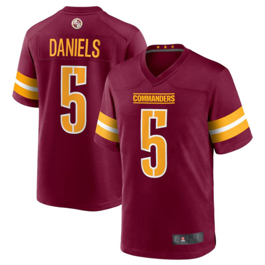 Odoa W.Commanders #5 Jayden Daniels Burgundy 2024 Draft First Round Pick Player Game Stitched Jerseys