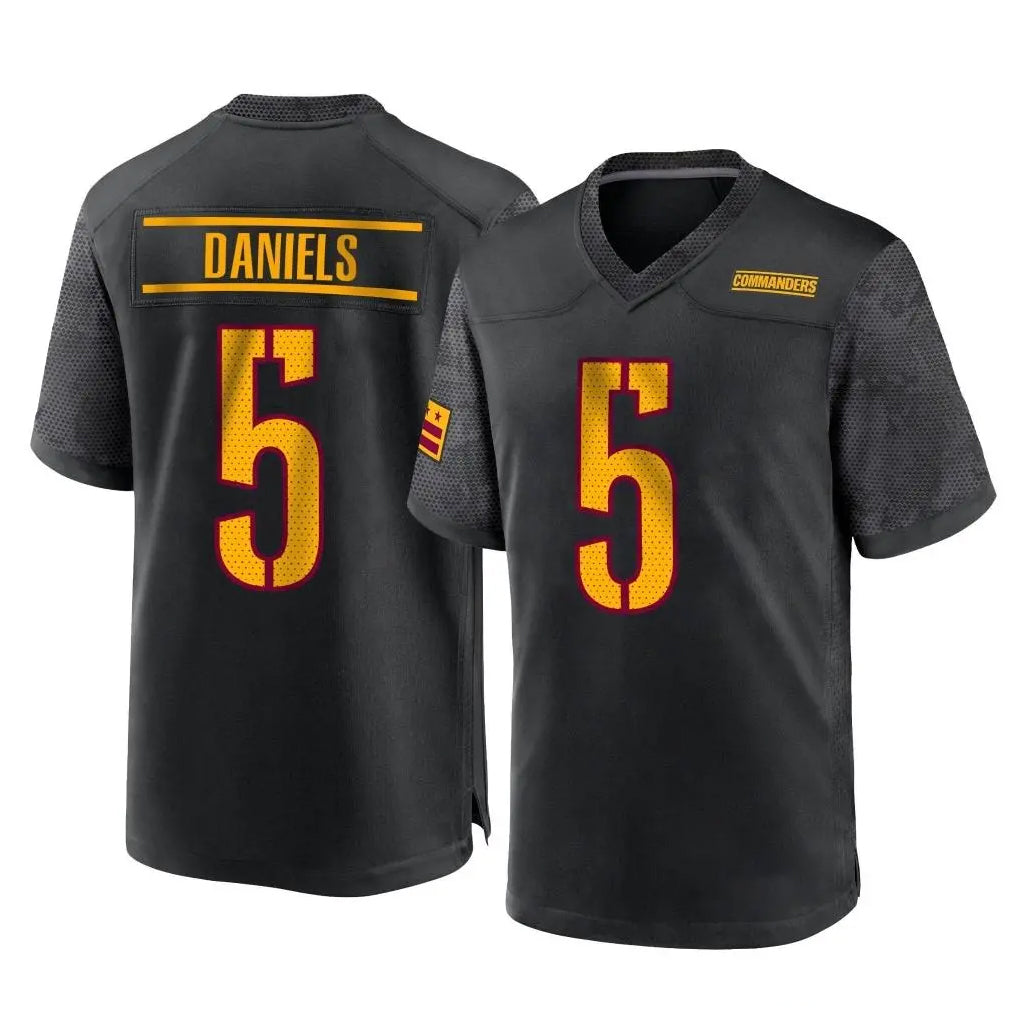Odoa W.Commanders #5 Jayden Daniels Player Black Home Game Stitched Jerseys
