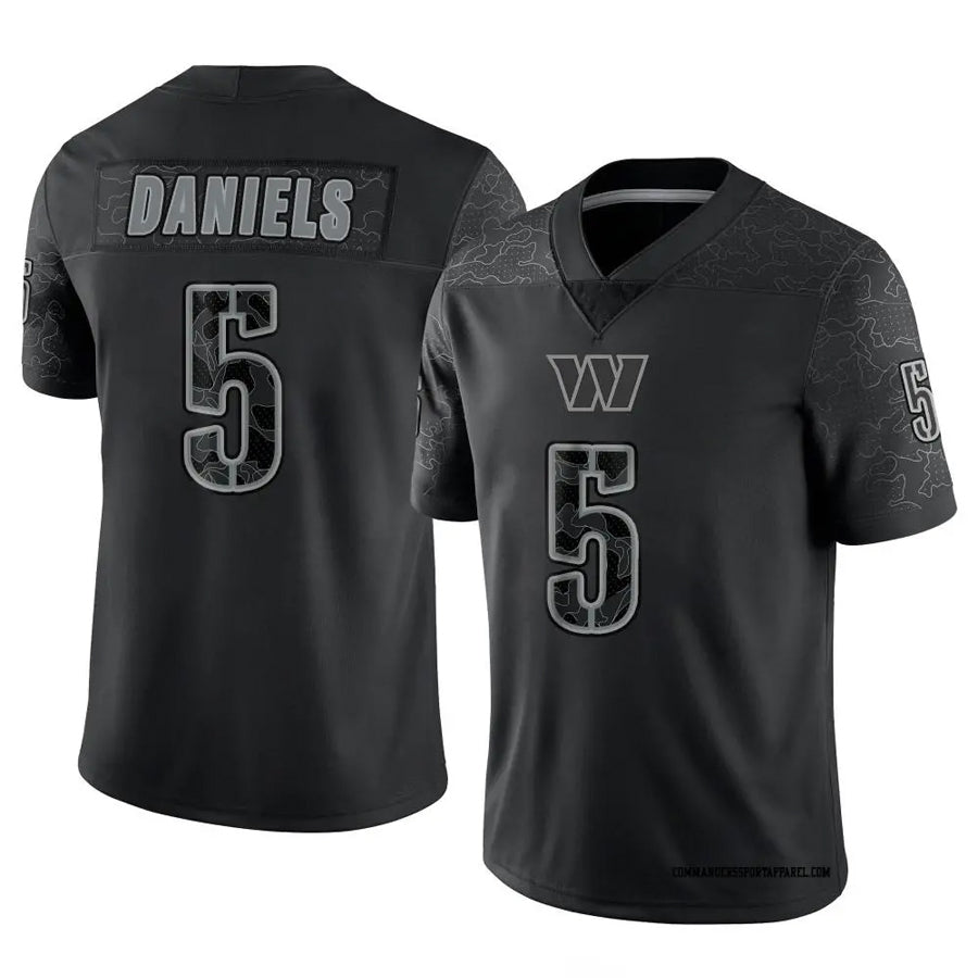 Odoa W.Commanders #5 Jayden Daniels Player Black RFLCTV Limited Stitched Jerseys