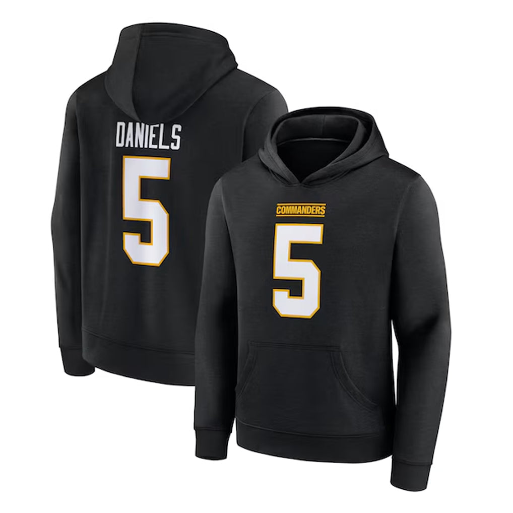 Odoa W.Commanders #5 Jayden Daniels Player Black Salute to Service Hoodies Stitched Jerseys