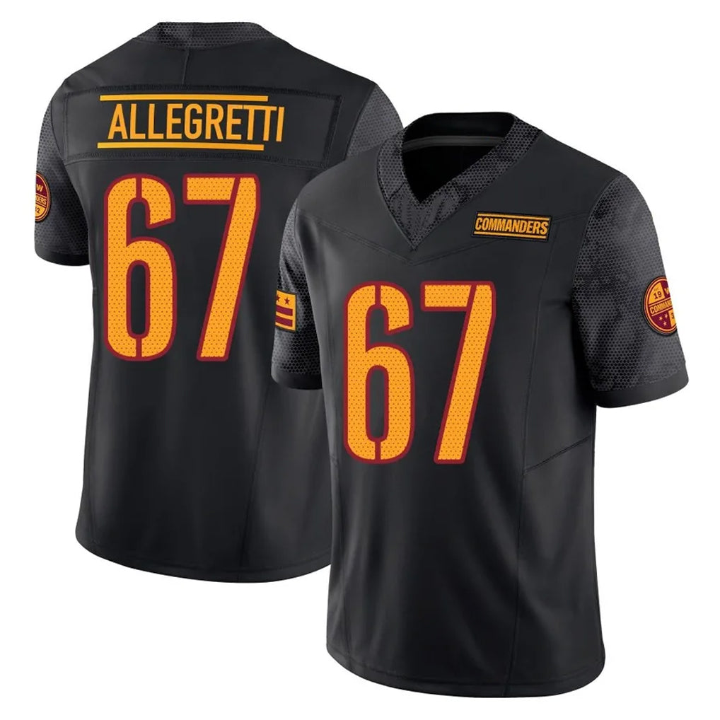 Odoa W.Commanders #67 Nick Allegretti Player Black Limited Vapor F.U.S.E. Home Game Stitched Jerseys