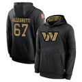 Odoa W.Commanders #67 Nick Allegretti Player Black Salute to Service Performance Pullover Hoodies Home Game Stitched Jerseys