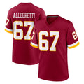 Odoa W.Commanders #67 Nick Allegretti Player Burgundy Game Home Stitched Jerseys