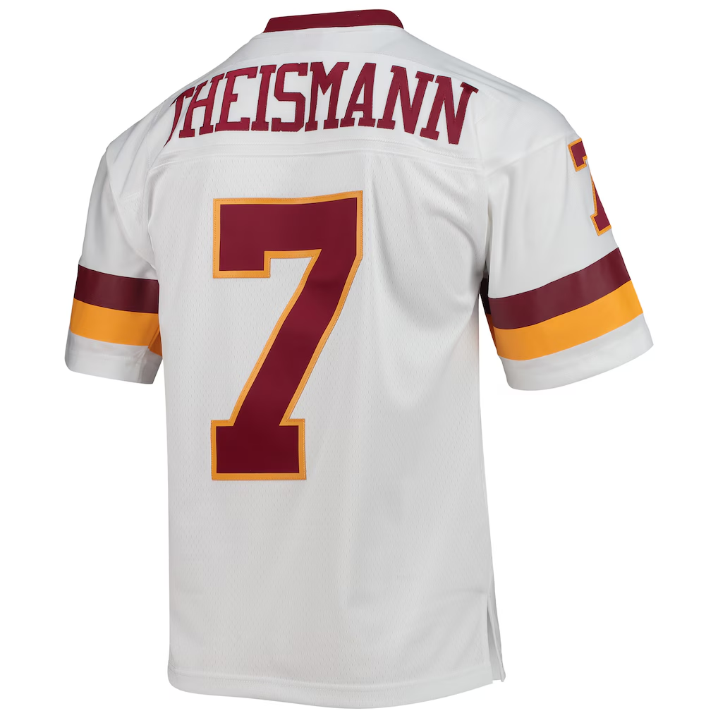 Odoa W.Commanders #7 Joe Theismann Mitchell & Ness White Legacy Replica Stitched Puhic Jersey