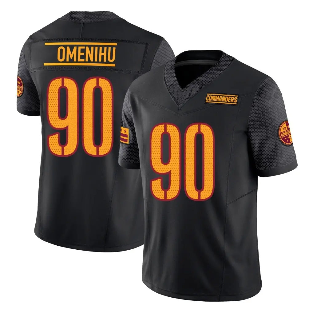 Odoa W.Commanders #90 Charles Omenihu Player Black Limited Vapor F.U.S.E. Home Game Stitched Jerseys