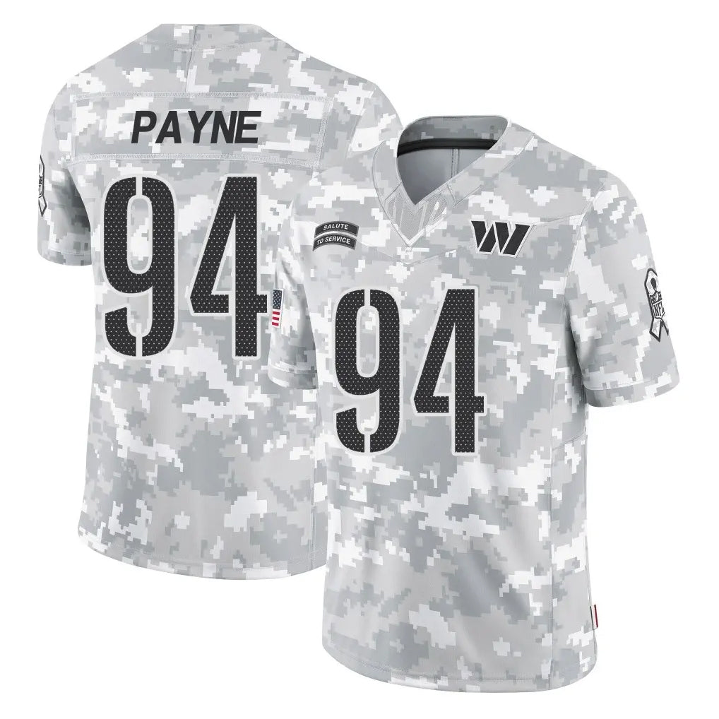 Odoa W.Commanders #94 Daron Payne Player Arctic Camo Limited Salute To Service Home Game Stitched Jerseys