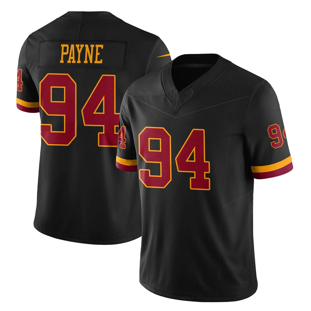 Odoa W.Commanders #94 Daron Payne Player Black Limited Vapor Home Game Stitched Jerseys