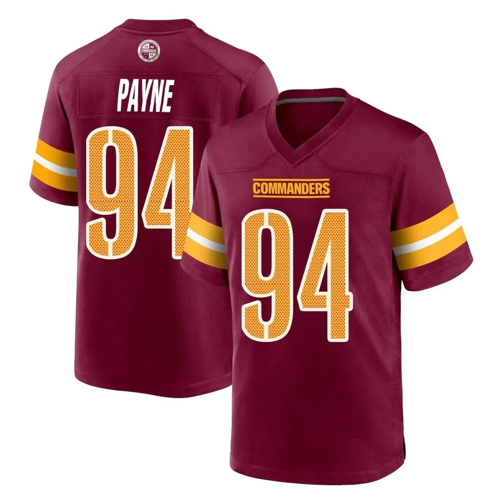 Odoa W.Commanders #94 Daron Payne Player Burgundy Home Game Stitched Jerseys