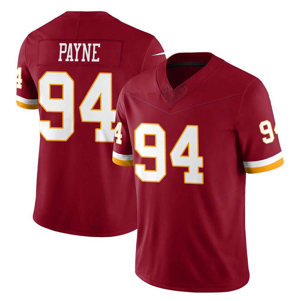 Odoa W.Commanders #94 Daron Payne Player Burgundy Limited Team Vapor F.U.S.E. Home Game Stitched Jerseys