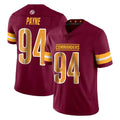 Odoa W.Commanders #94 Daron Payne Player Burgundy Limited Vapor Home Game Stitched Jerseys
