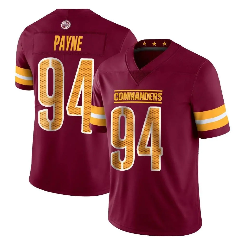 Odoa W.Commanders #94 Daron Payne Player Burgundy Limited Vapor Home Game Stitched Jerseys