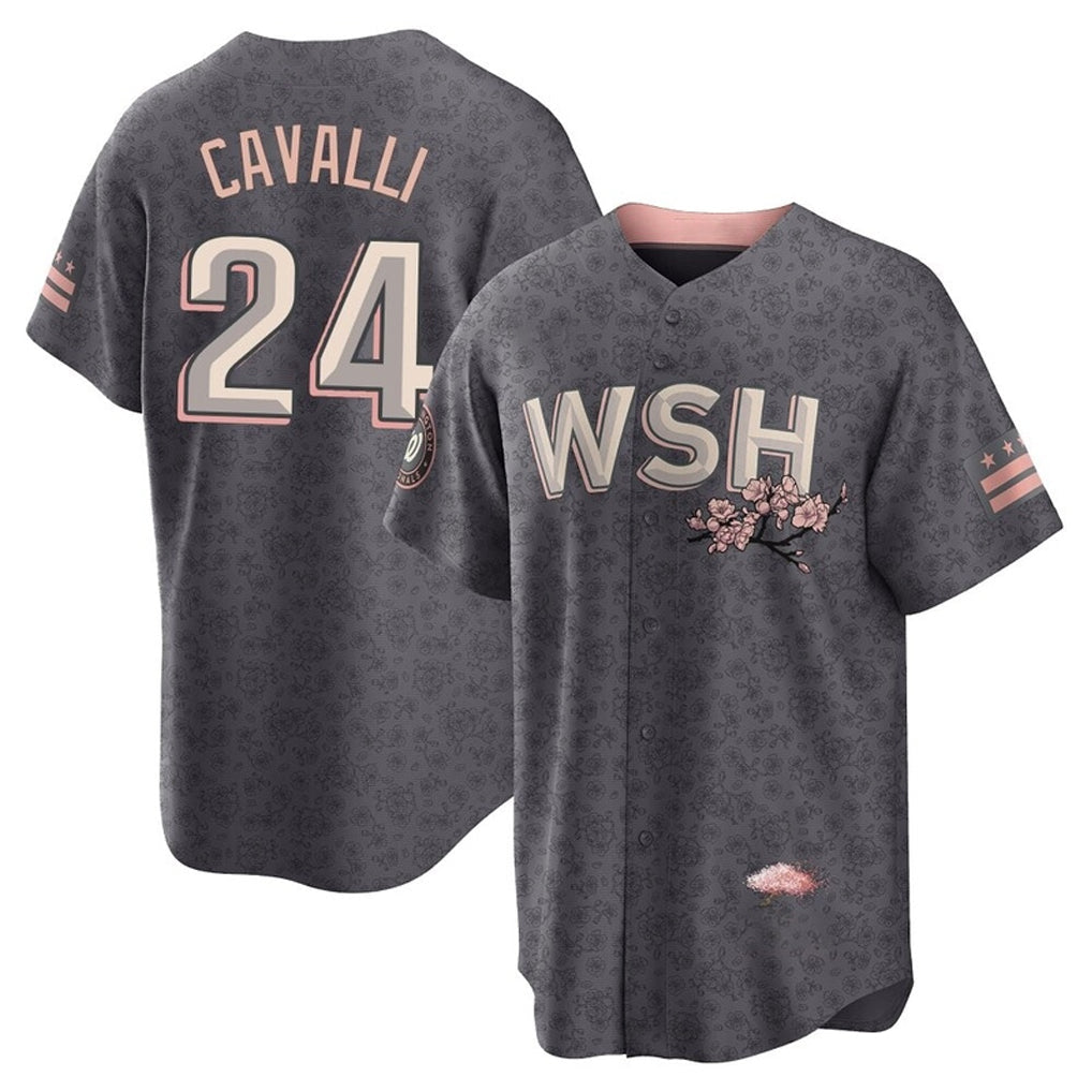 Odoa W.Nationals #24 Cade Cavalli Player Gray City Connect Stitched Jerseys