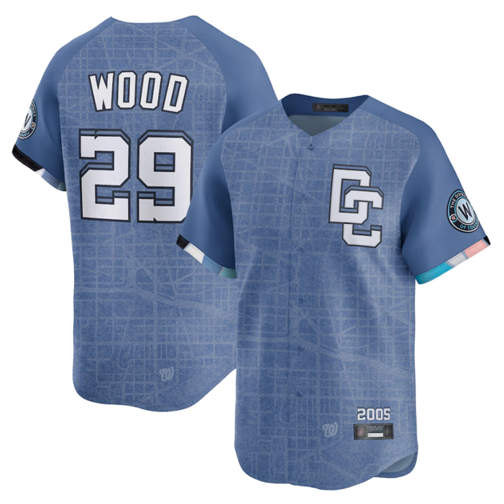 Odoa W.Nationals #29 James Wood Player Blue Limited City Connect Stitched Jerseys