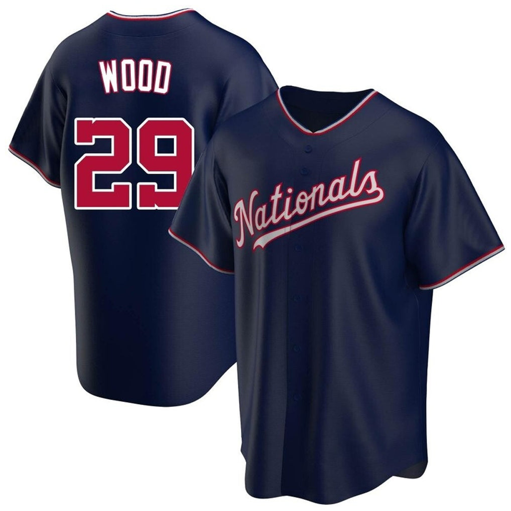 Odoa W.Nationals #29 James Wood Player Navy Blue Replica Game Stitched Jerseys