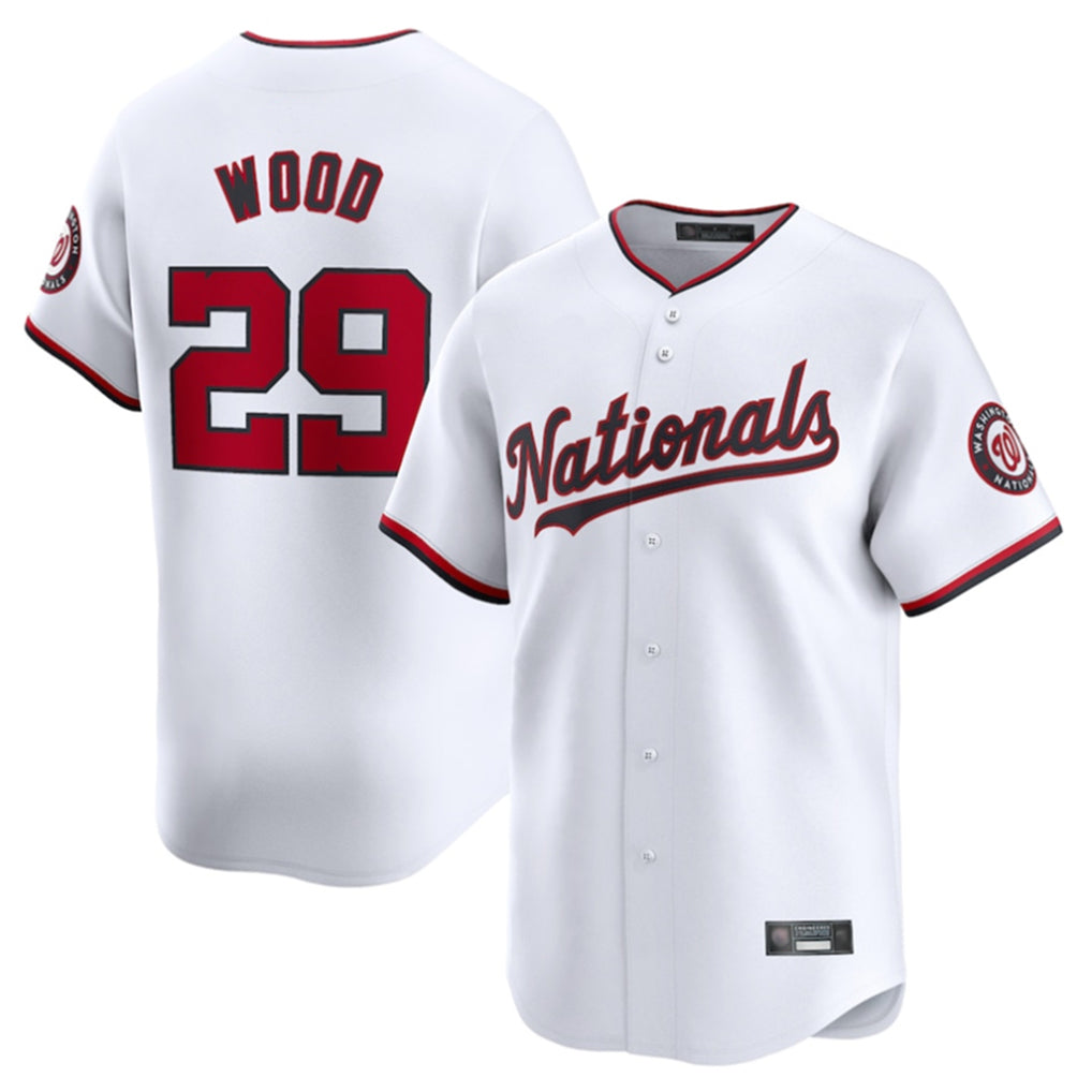 Odoa W.Nationals #29 James Wood Player White Home Limited Stitched Jerseys