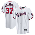 Odoa W.Nationals #37 Stephen Strasburg Player White Home Game Stitched Jerseys