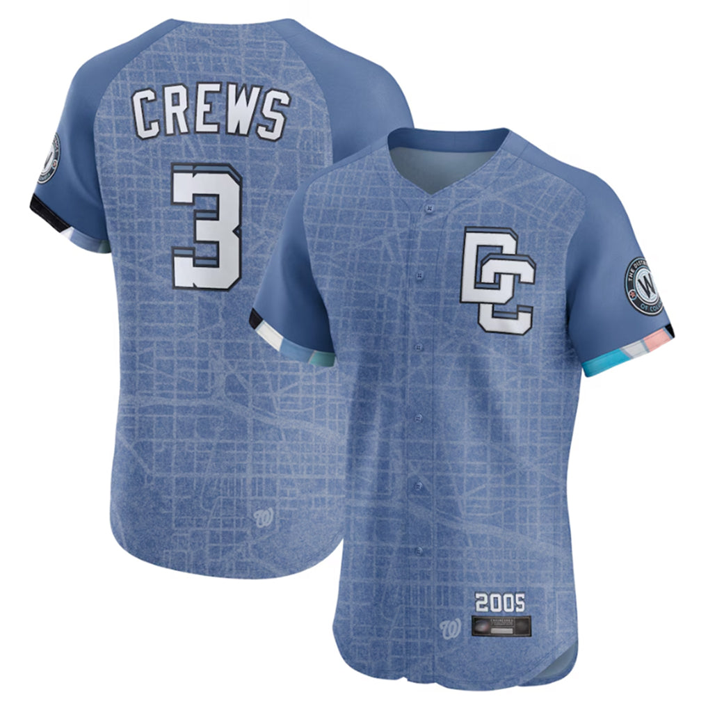 Odoa W.Nationals #3 Dylan Crews Player Blue City Connect Elite Stitched Jerseys